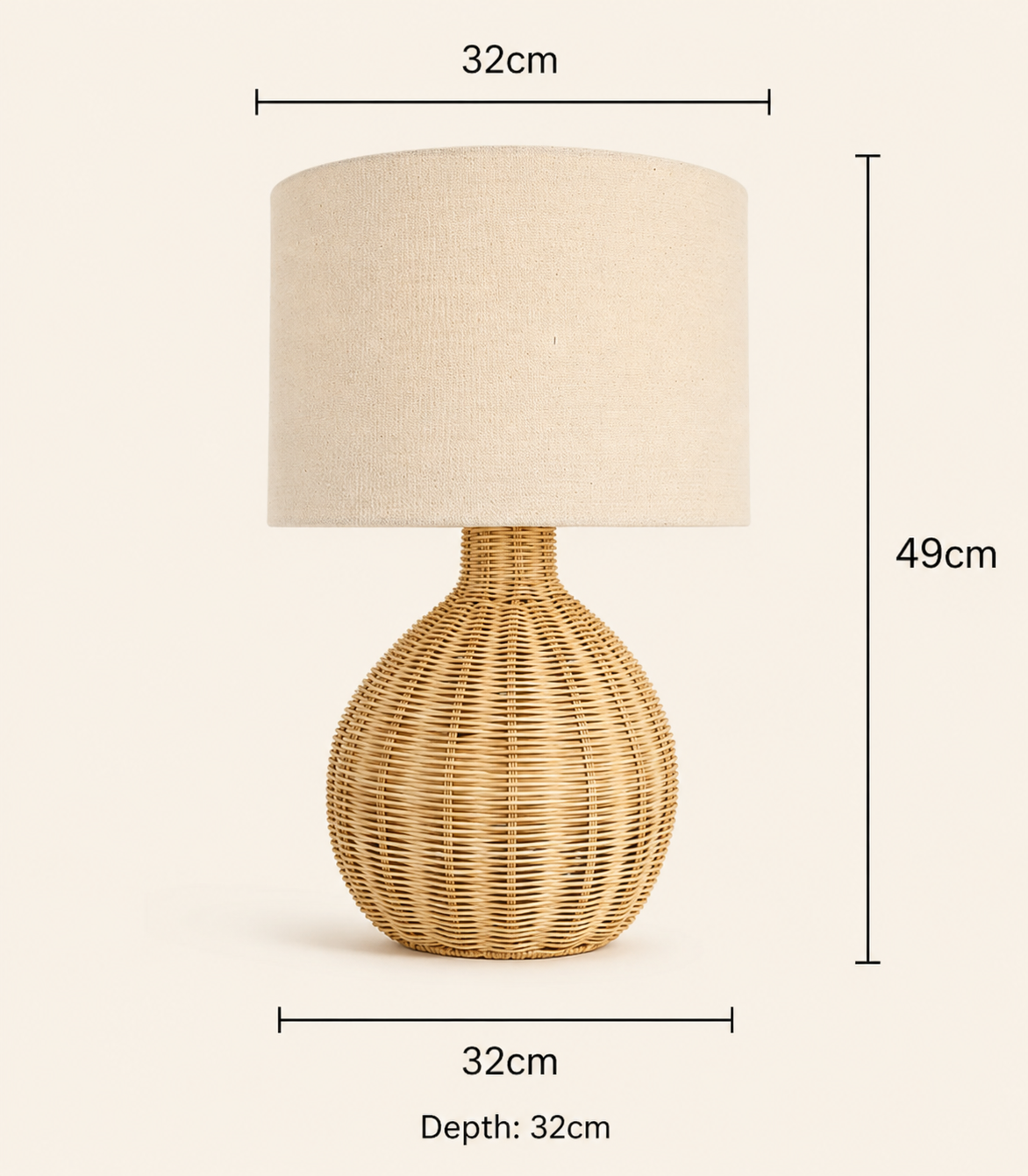 AMARA RATTAN TABLE LAMP – NATURAL WOVEN BEDSIDE LAMP