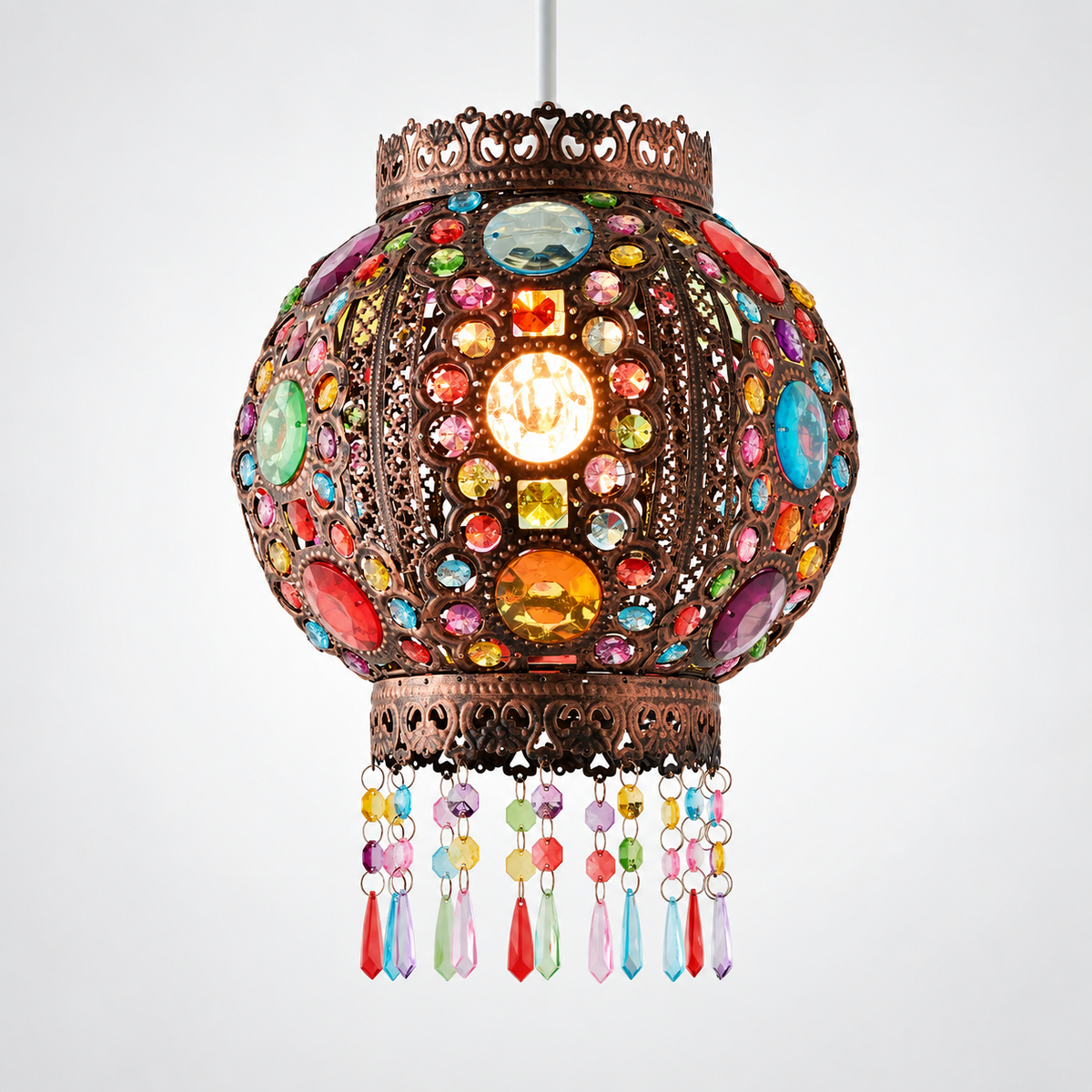 Moroccan Ceiling Light Shade Cream Metal