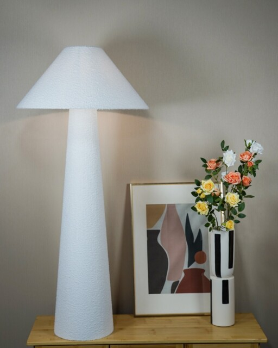 XL WHITE BOULÉ FLOOR LAMP – MODERN