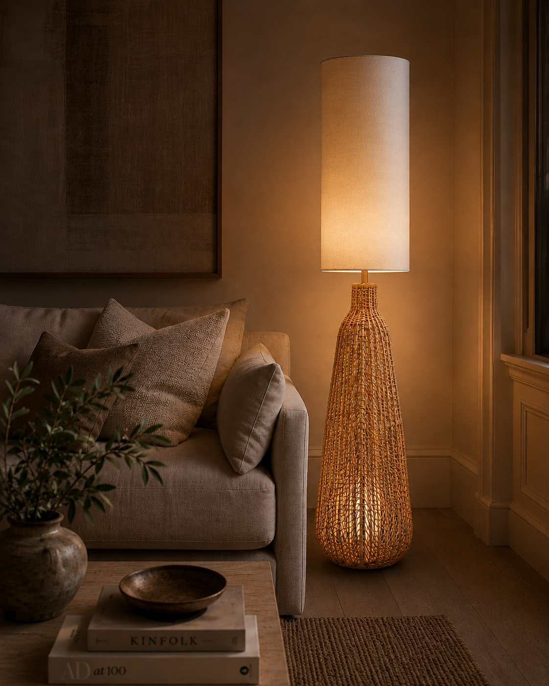 ELARA RATTAN FLOOR LAMP – NATURAL WOVEN STATEMENT LIGHT