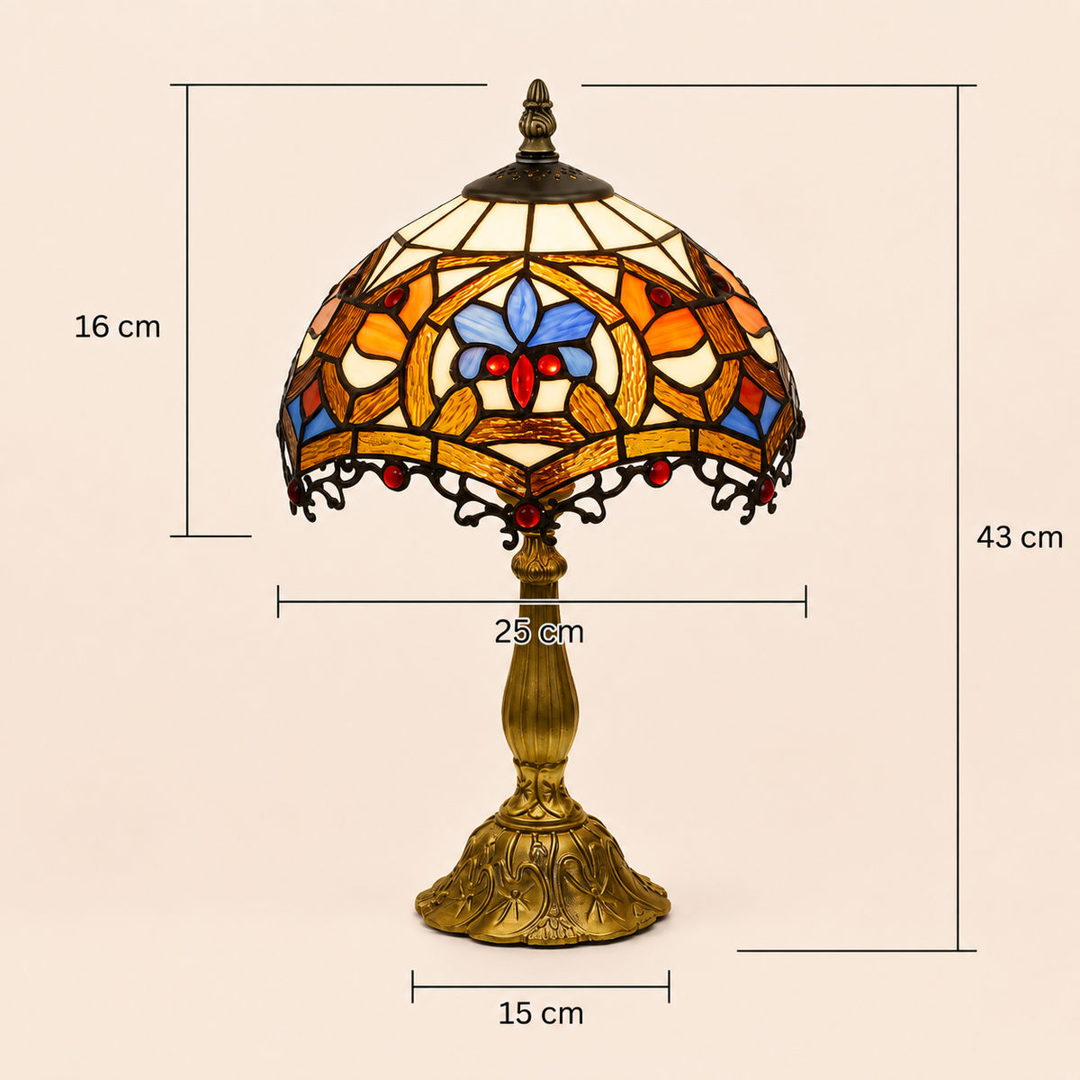 AURELIA STAINED GLASS TABLE LAMP – VINTAGE TIFFANY-STYLE LIGHT