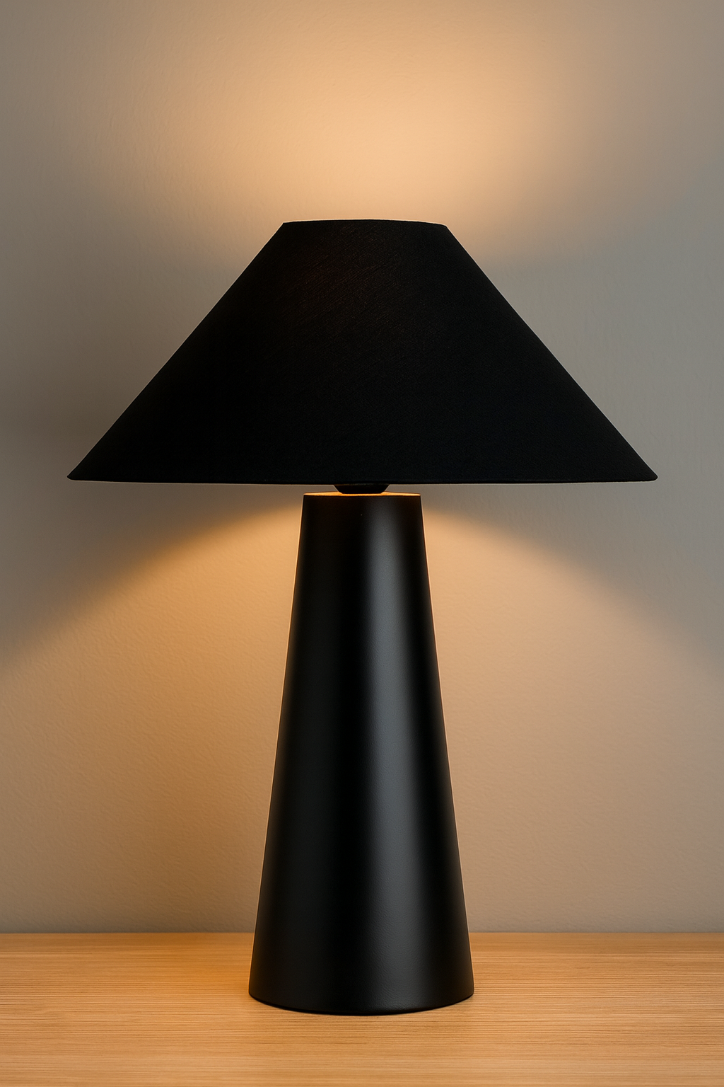 REMO MATTE BLACK CONE TABLE LAMP MODERN MINIMALIST