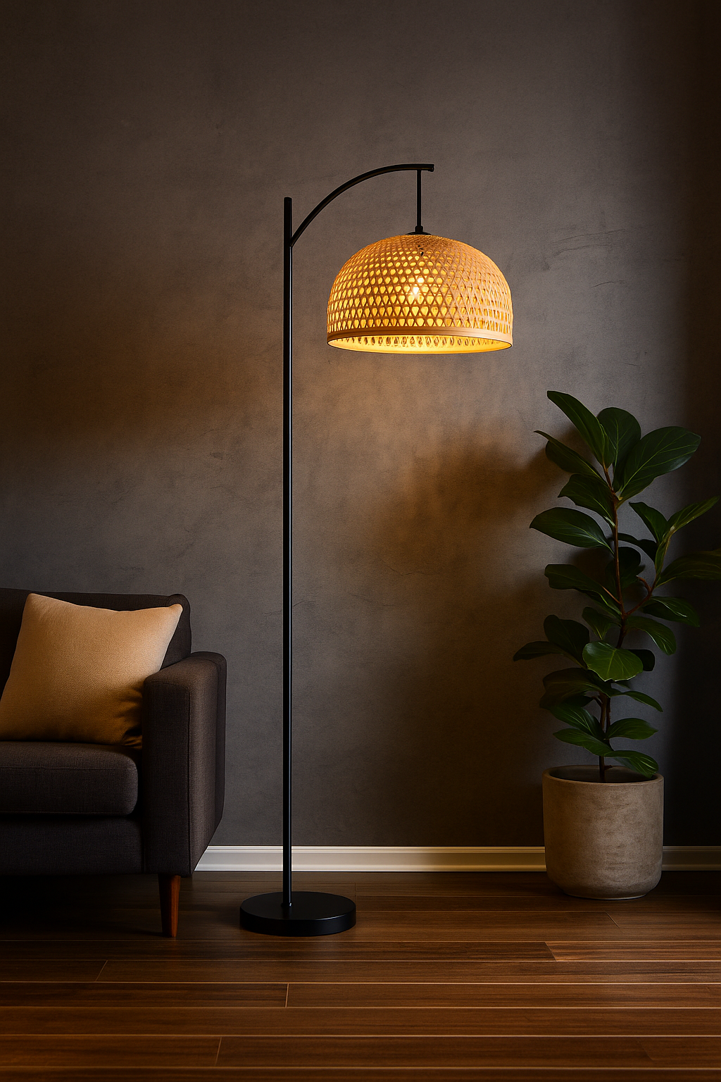HERTA NATURAL BAMBOO FLOOR LAMP