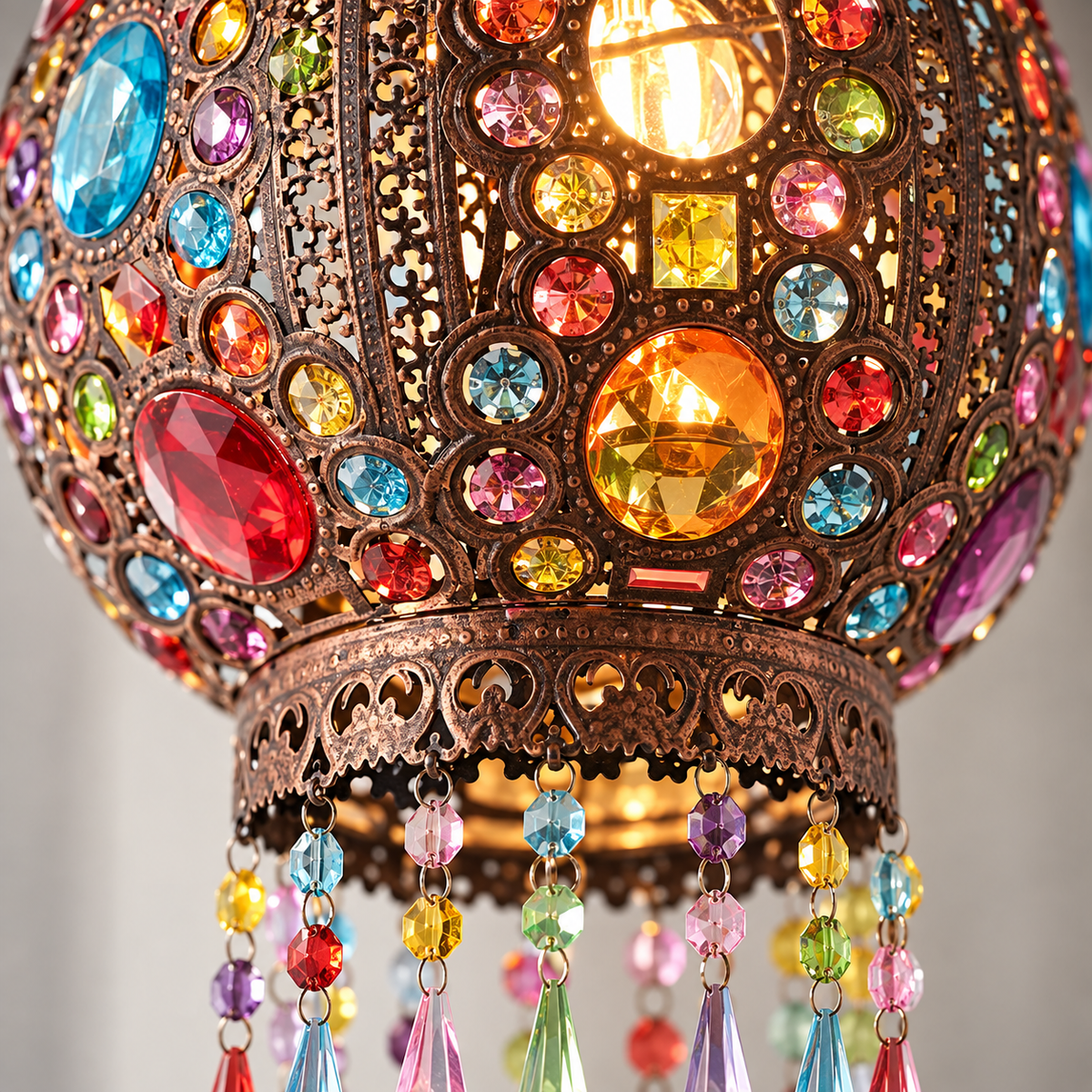 Moroccan Ceiling Light Shade Cream Metal