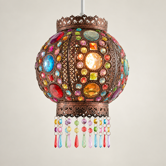 Moroccan Ceiling Light Shade Cream Metal