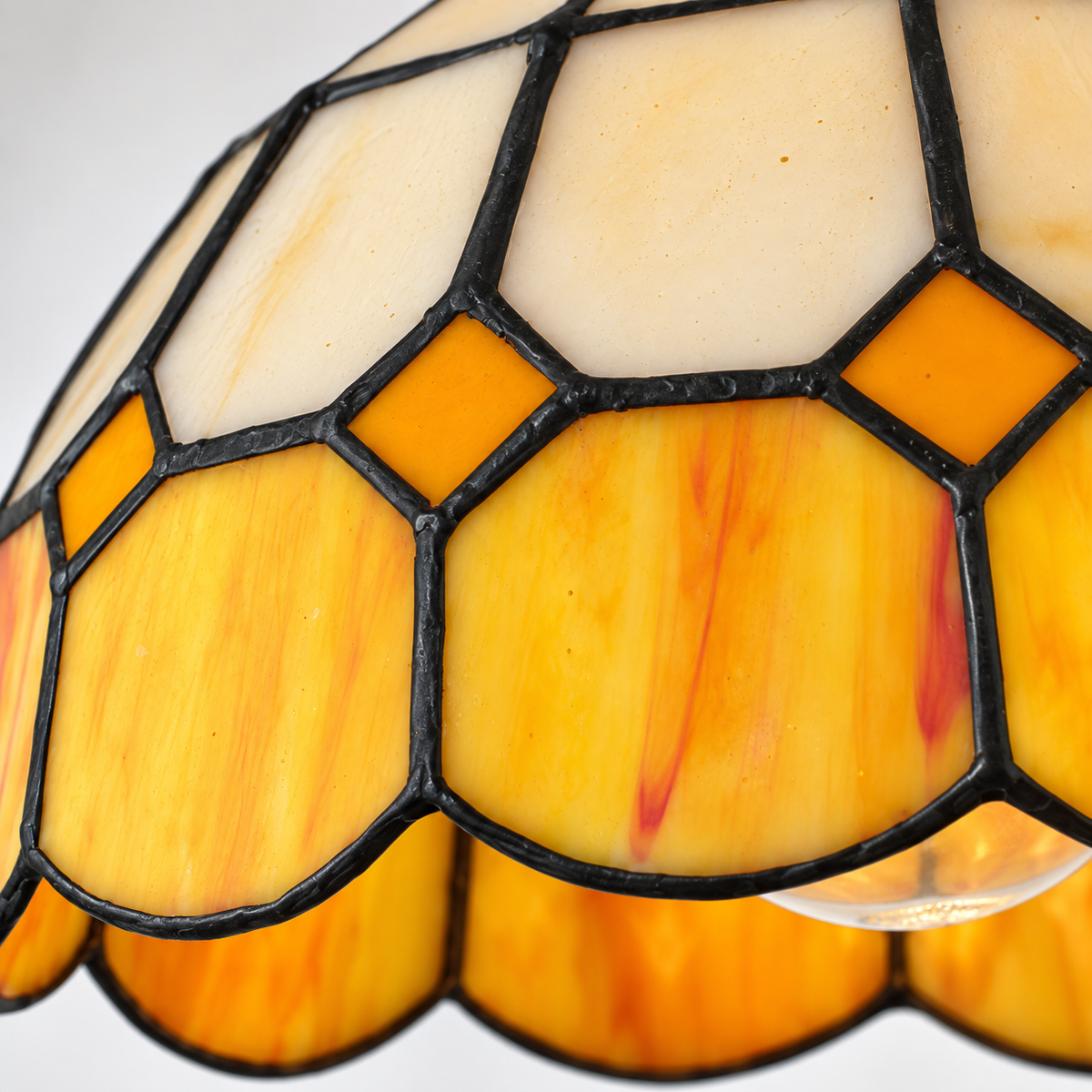 Tiffany Glass Ceiling Light Shade Amber Pendant