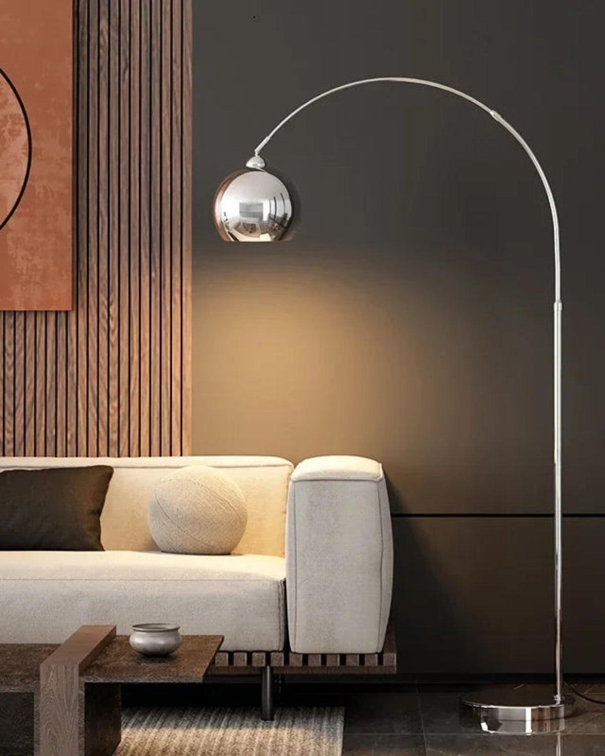 ITHACA | MODERN POLISHED CHROME LED FLOOR LAMP
